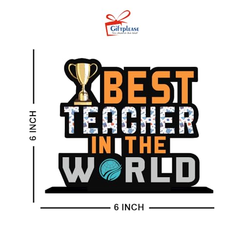 Giftplease Best Teacher in The World Wooden Idols Table Decoration | Gift for Teacher (TP-137) - Image 3
