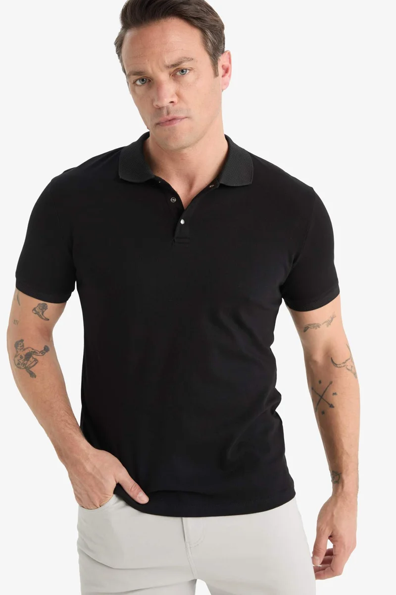 DeFacto Slim Fit Short Sleeve Basic Polo T-Shirt
