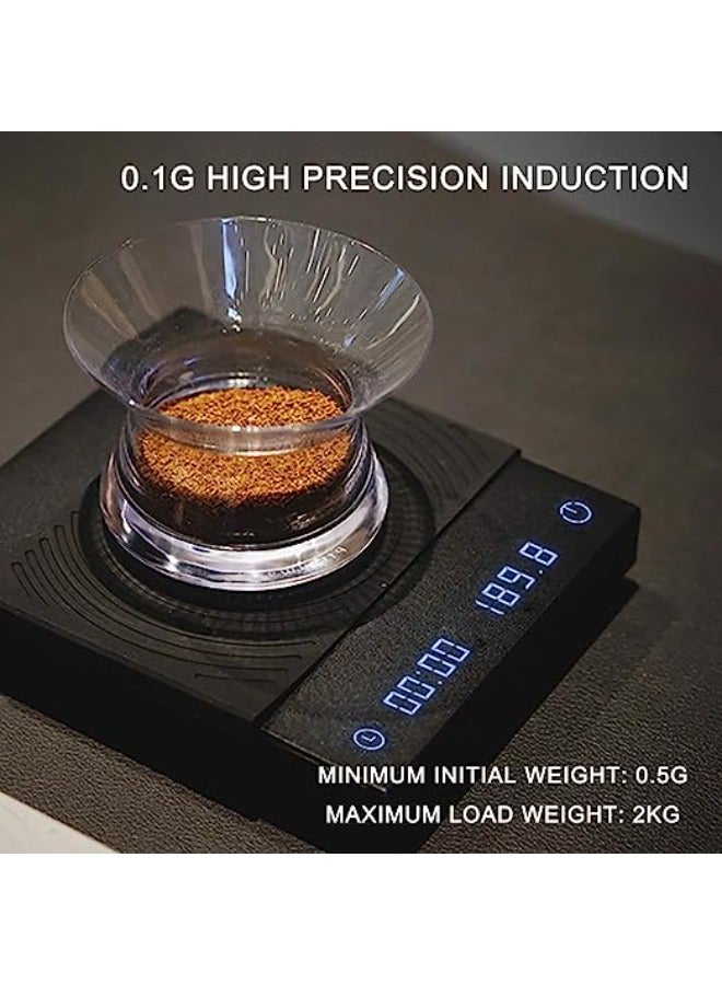 TIMEMORE Black Mirror Basic Plus Coffee Scale, Mini Espresso Scale for Baking Cooking Flow Measurement, Digital Food Scale Poor Over Hand Drip Scale Weighing Instrument Auto Mode Timer Function LED - Image 2
