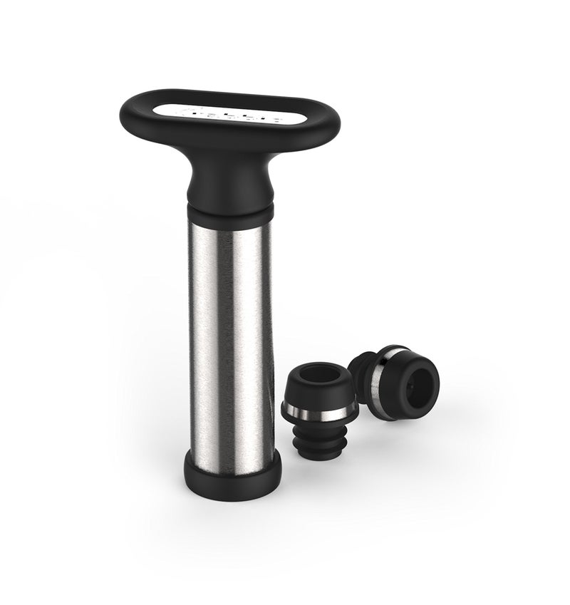 Metrokane Rabbit Wine Preserver with Two Wine Vacuum Stoppers Stainless Steel 