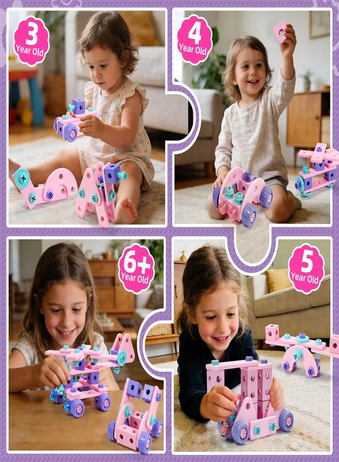 VEAIS Pink Kids Tool Set for Girls,Toddler Tool Set with Drill &Toolbox,STEM Montessori Toys for 3 4 5 Year Old,Pretend Play Kid Toy,Educational Construction Toy for 3-6 Year Old Girl,Birthday Gift for Kids - Image 4