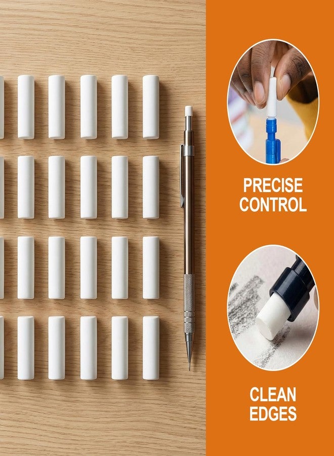 Lekgavd 20 Pcs White Refill Erasers for Propelling Pencils, Universal Traceless Eraser Replacement, Mechanical Pencil Eraser Refills for Office, Notebook - Image 3