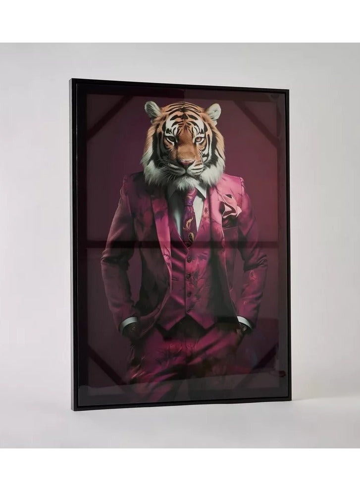 Home Box Ersel Tiger Framed High Gloss Picture - 50x70x2.5 cm - Image 1