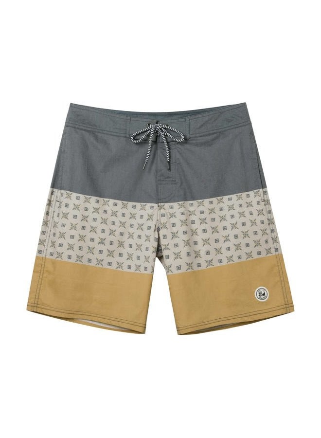 SURF CUZ Men's Vintage Cruzer Stretch Boardshort Chino Shorts（Yellow-Geometry，34） - Image 1