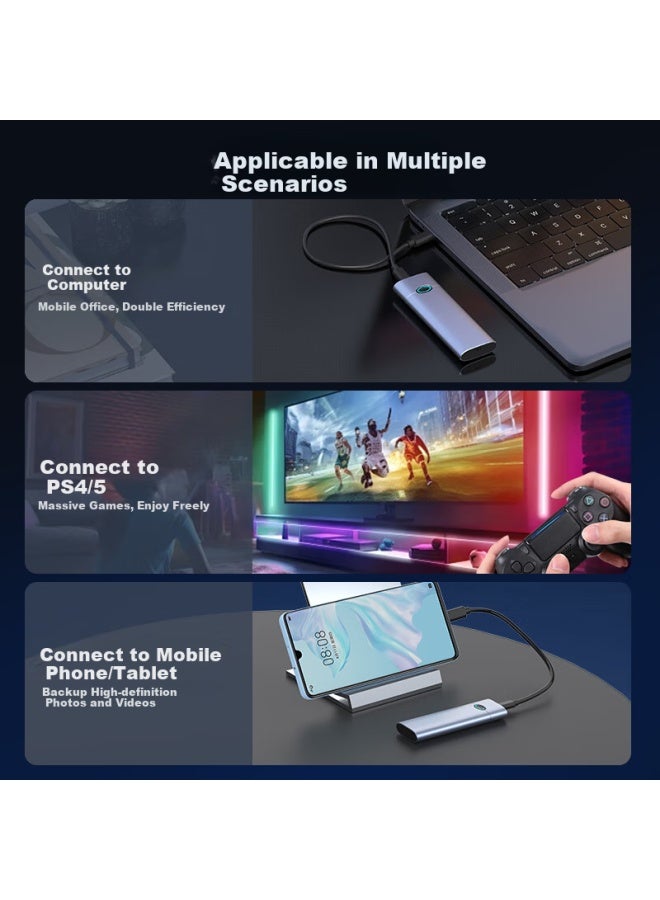 Godo om2 Ssd Enclosure, Nvme External Portable Type-c Hard Drive Case, M.2 Compatible With Apple Laptops, Aluminum Alloy Heat Dissipation - Image 3
