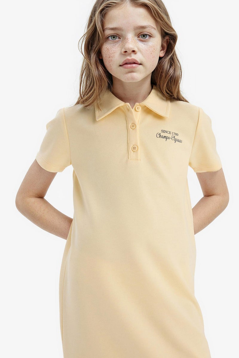 ديفاكتو فستان بناتي نص كم بياقة بولو - Image 4