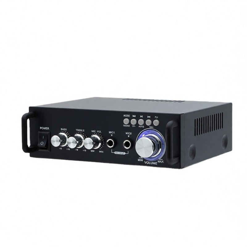 Bluetooth Receiver for Home Stereo 120W 2X60W Home Karaoke Amplifier with Multiple Audio Inputs - USB SD Card MP3 WAV WMA APE PLAC FM Radio - Professional Compact Bookshelf Receiver for Smartphones Ta - Image 5