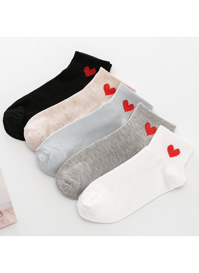 Generic - Womens Summer Thin Short Tube Socks Japanese Style Cute Blue Strawberry Mesh Breathable Ins Trendy Womens Pop-Socks Love socks series - Image 1