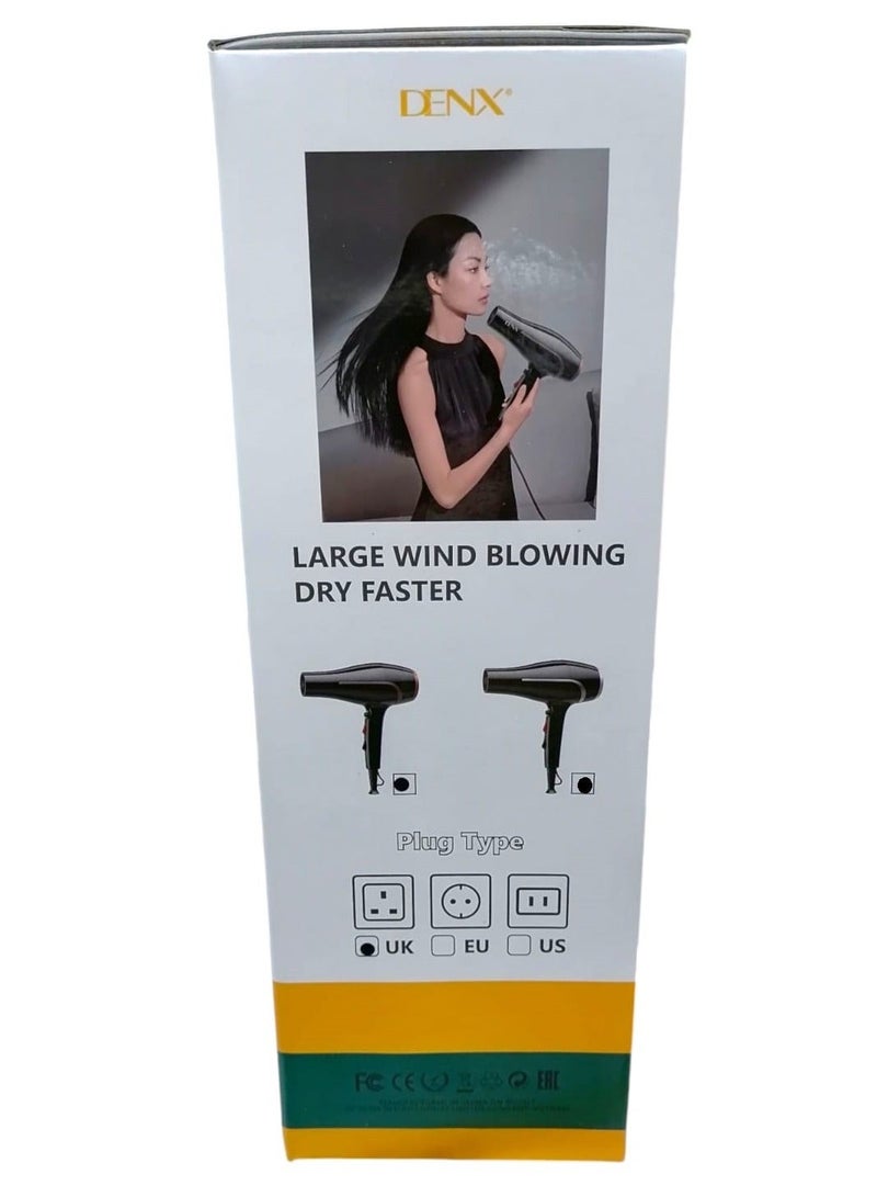Denx 2400W Hair Dryer Lightweight and comfortable with quick drying technology ideal for all hair types - Image 4