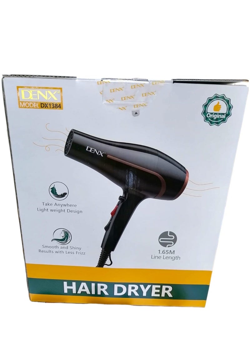 Denx 2400W Hair Dryer Lightweight and comfortable with quick drying technology ideal for all hair types - Image 3