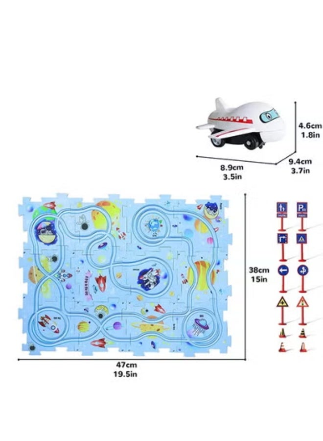 fantasize New Plastic Puzzles for Kids Ages 3-5 with A Cute Vehicle, Toddler Puzzles Gift, Critical Thinking Educational Toys, Toys for 3 4 5 6 Year Old Boys Girls, Fun Race Car Track Montessori Toys for Kids - Image 5