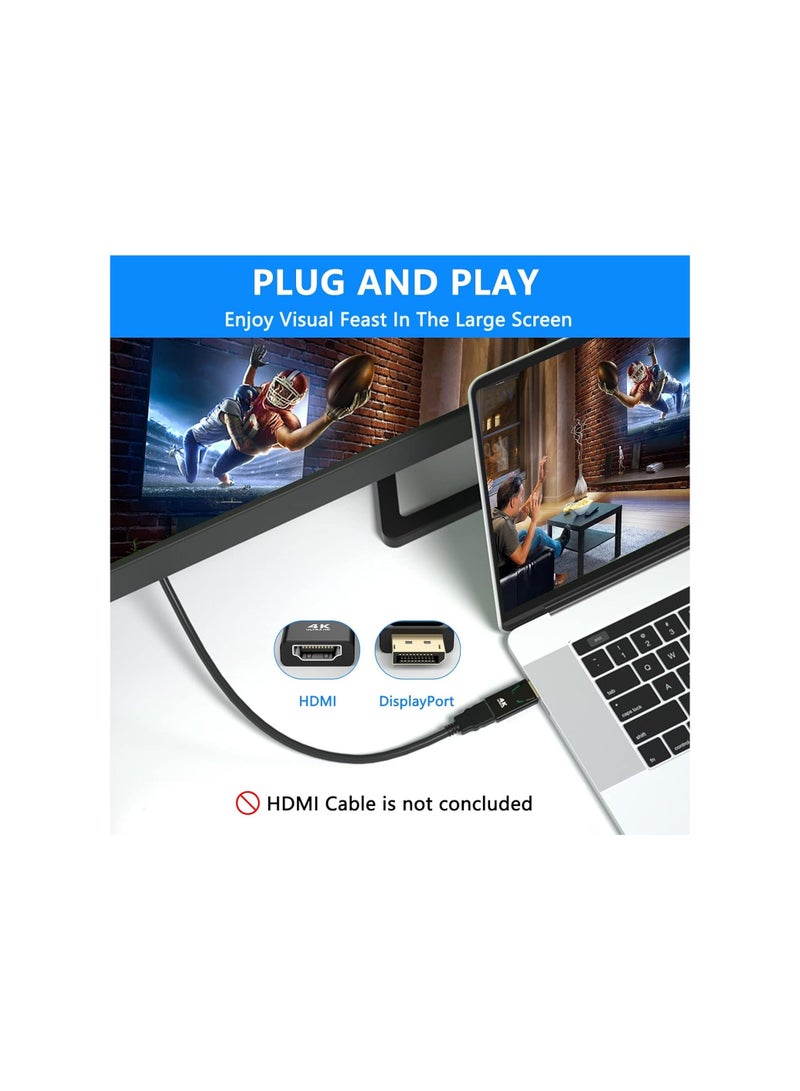 4K DisplayPort to HDMI Adapter, 2 Pack Uni-Directional DP PC to HDMI Monitor Converter, 4K Ultra HD DP Display Port to HDMI Adapter(Male to Female), Compatible for Lenovo Dell HP and Other Brand - Image 3