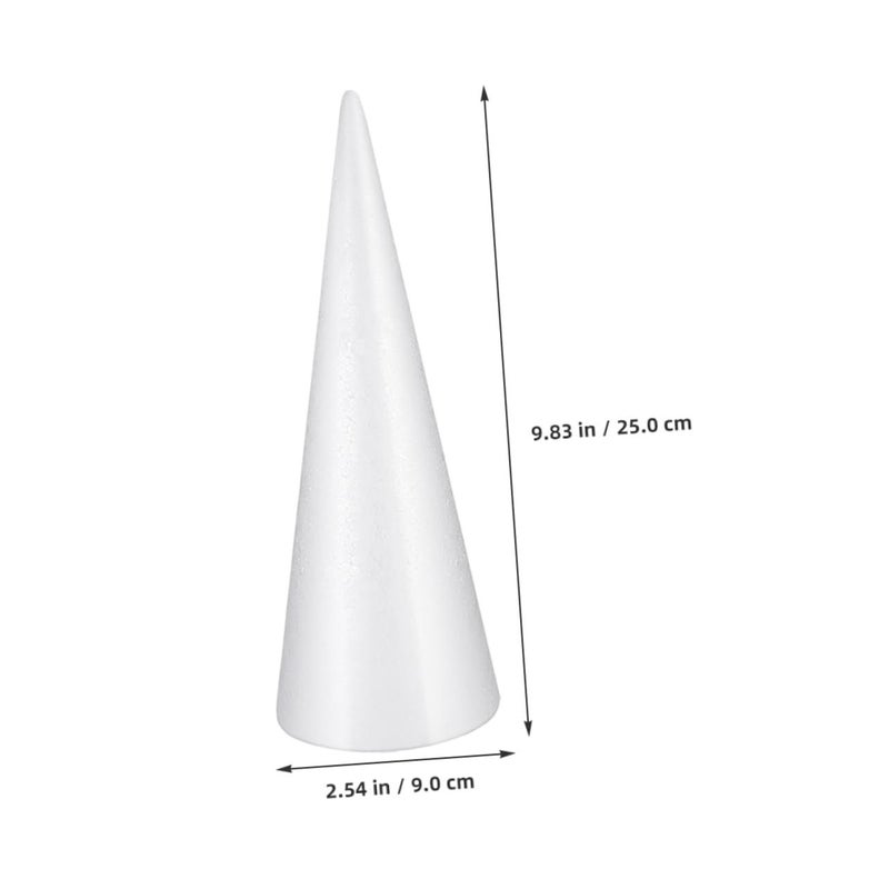 4 Pack White Solid Foam Craft Cones For DIY Decorations And Creative Projects - Image 3