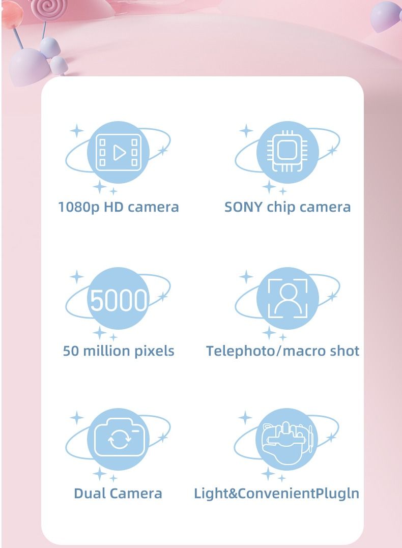 GULFLINK Kids Toy Digital Camera for Child Boys Girls Blue - Image 2