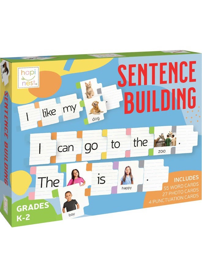 Hapinest Sentence Building Learning Game for Kids | Grammar Reading and Speech Therapy Activities | Kindergarten 1st Grade Special Education Classroom Must Haves for Teachers and Homeschool - Image 1