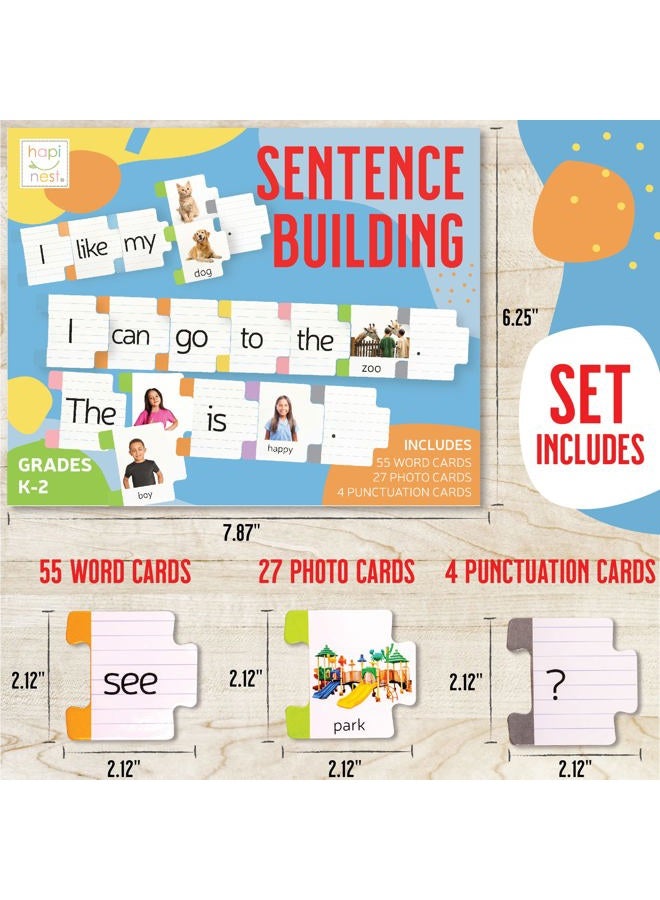 Hapinest Sentence Building Learning Game for Kids | Grammar Reading and Speech Therapy Activities | Kindergarten 1st Grade Special Education Classroom Must Haves for Teachers and Homeschool - Image 3