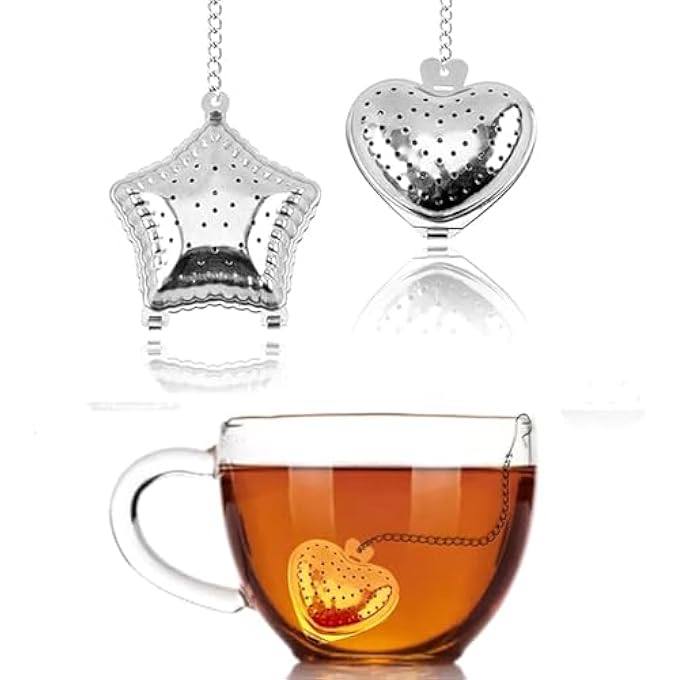 DILUSILK Tea Infuser For Loose Tea Stainless Steel Tea Infuser Mesh Tea And Herb Ball Strainer Tea Ball Strainers Infuser With Drip Trays For Loose Leaf Tea Herbal Tea Mugs Teapots Spice - Image 1