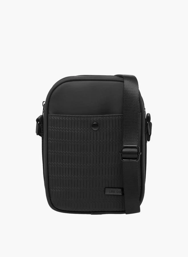Lee Cooper Textured Crossbody Bag with Zip Closure