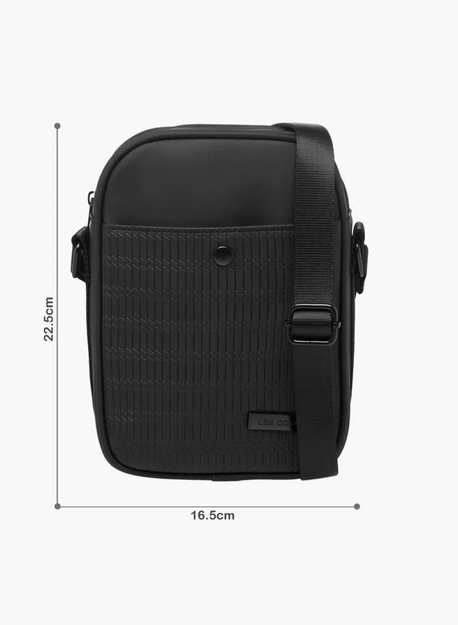 Lee Cooper Textured Crossbody Bag with Zip Closure
