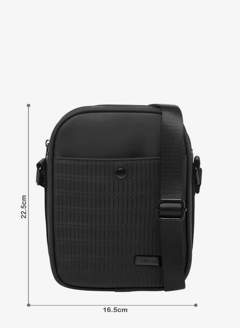 Lee Cooper Textured Crossbody Bag with Zip Closure