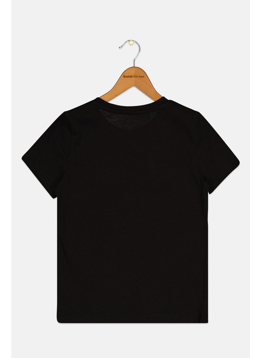 PUMA - Kids Girl Brand Logo Tee, Black - Image 1