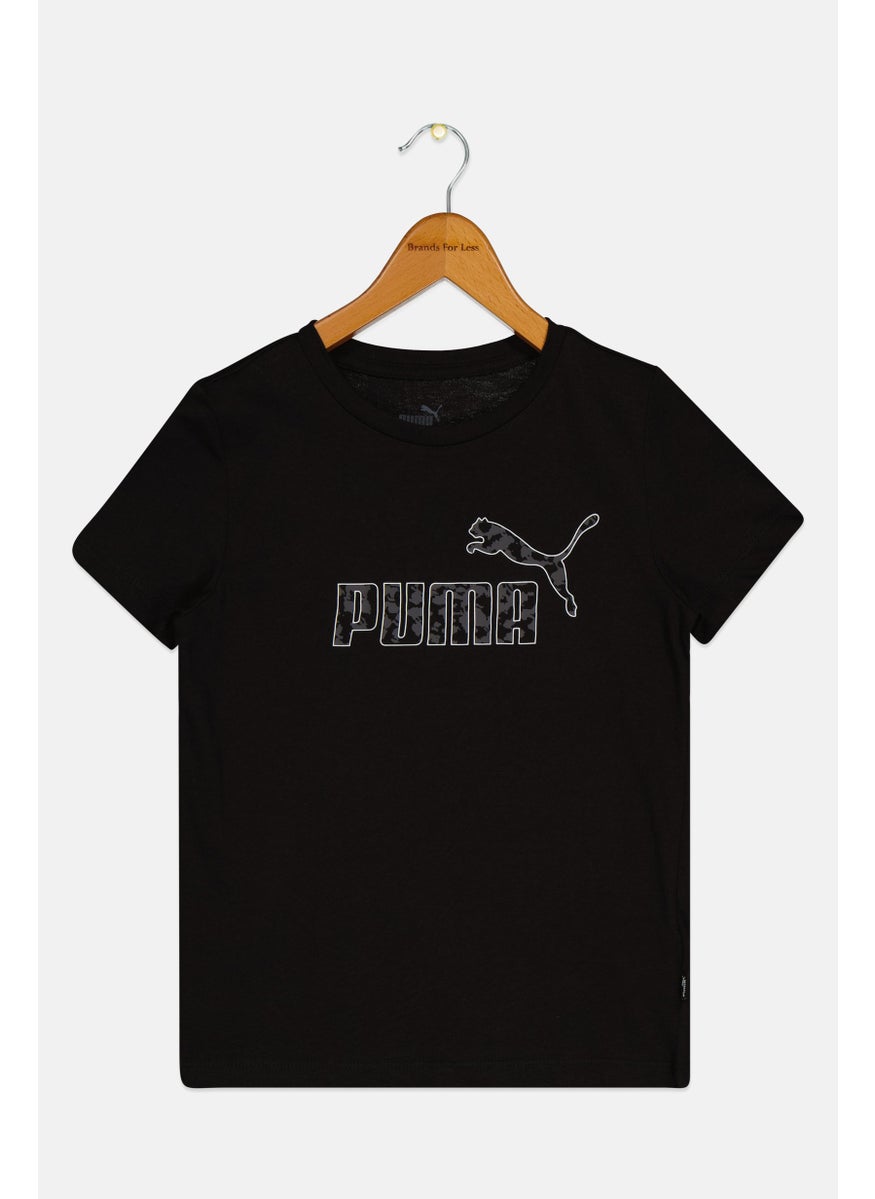 PUMA - Kids Girl Brand Logo Tee, Black - Image 1