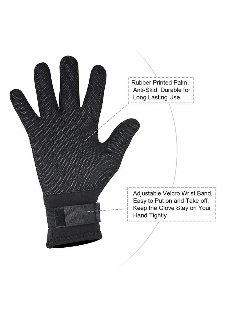3mm Neoprene Water Gloves for Winter: Five Finger Wetsuit Gloves for Scuba Diving, Snorkeling, Surfing, Kayaking, Spearfishing (M) - Image 5