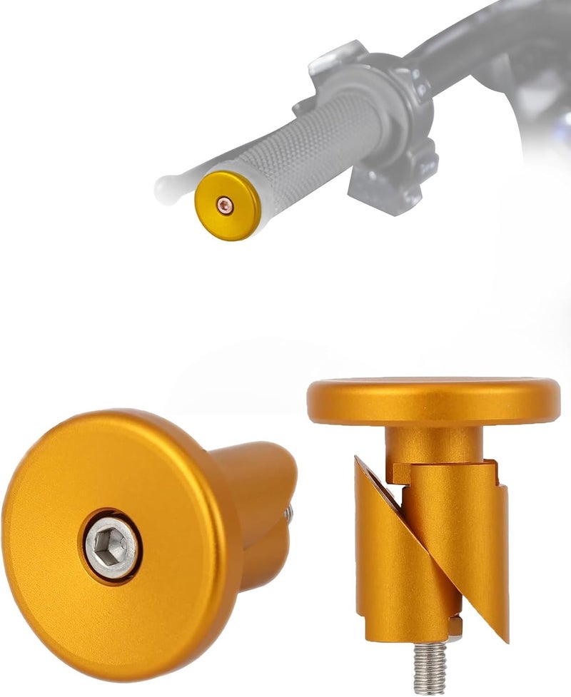 BAOUFF Bar End Plugs,CNC Adjustable 13-20mm Universal for 7/8" 22mm Handlebar for Motorcycle Dirt Pit Street Bike ATV Bicycle Mountain Bike Off Road-Gold - Image 1