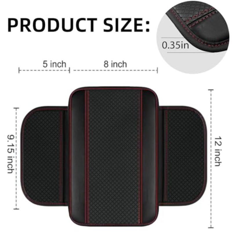 6 PCS Car, Microfiber Leather s Universal 14.5-15 inch, Center Console Cover, Seat Belt Cushion, Cup Holder Coaster, Car Accessories Set Red - Image 5