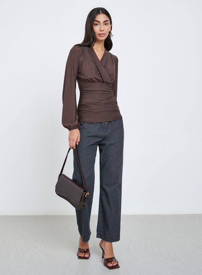 ستايلي بلوزة محبوكة مضلعة - Image 2