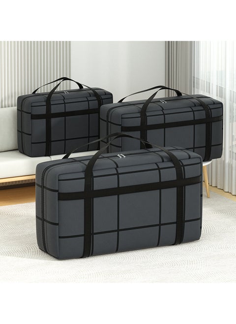 3pcs Waterproof Storage Bags Over Sized Large and Medium Thick Heavy Duty Moving Bags Storing Totes Strong Handles and Zip for Cloths Blankets Bedding Pillows Travel 3 Sizes 200L,150L,100L