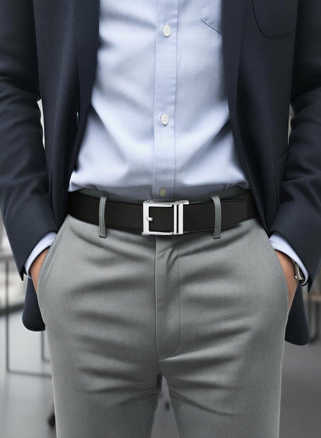 ITIEZY Ratchet Belt for Men - 1 3/8" Click Leather Belt for Dress and Casual, No Holes Adjustable Trim to Fit - Image 2