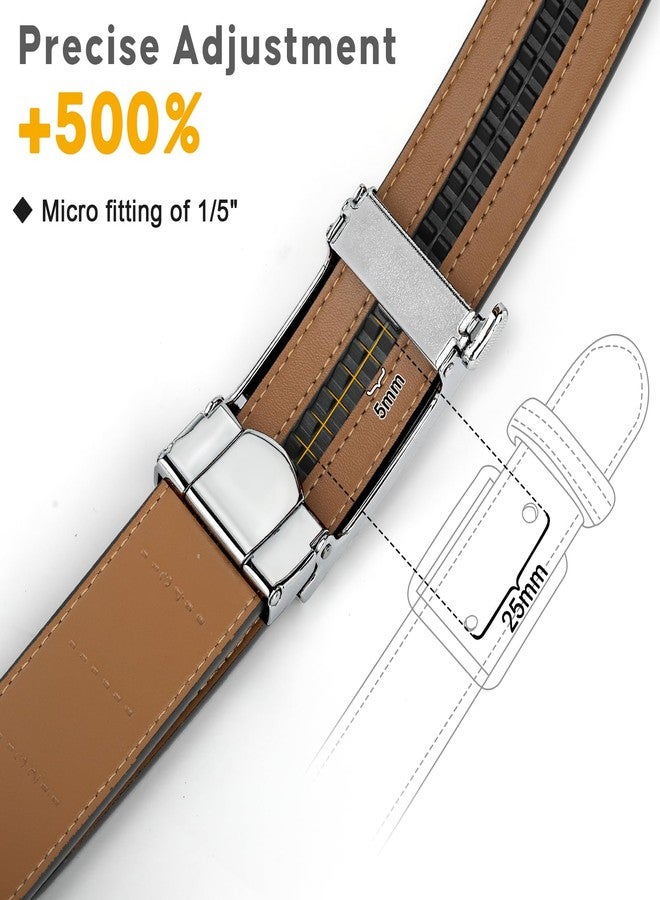 ITIEZY Ratchet Belt for Men - 1 3/8" Click Leather Belt for Dress and Casual, No Holes Adjustable Trim to Fit - Image 3