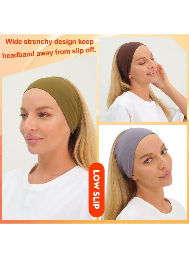 RITOPER Workout Wide Headbands For Women Non Slip Buttery Soft Yoga Running Gym Sports Head Bands Stretch Sweat Band Solid Hair Bands For Women - Image 4