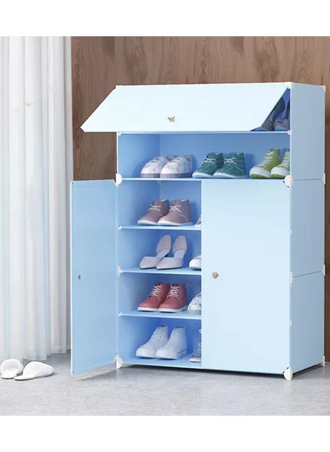 Shoe Rack Cupboard Blue