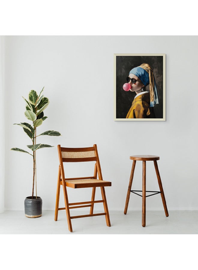 آرت دیکور  ديكور فني مؤطر، صورة فنية جميلة مطبوعة لفتاة مع حلق لؤلؤي، فن البوب، مطبوعات نابضة بالحياة، ديكور حائط لغرفة المعيشة، غرفة النوم، مكتب الاستوديو - Image 3