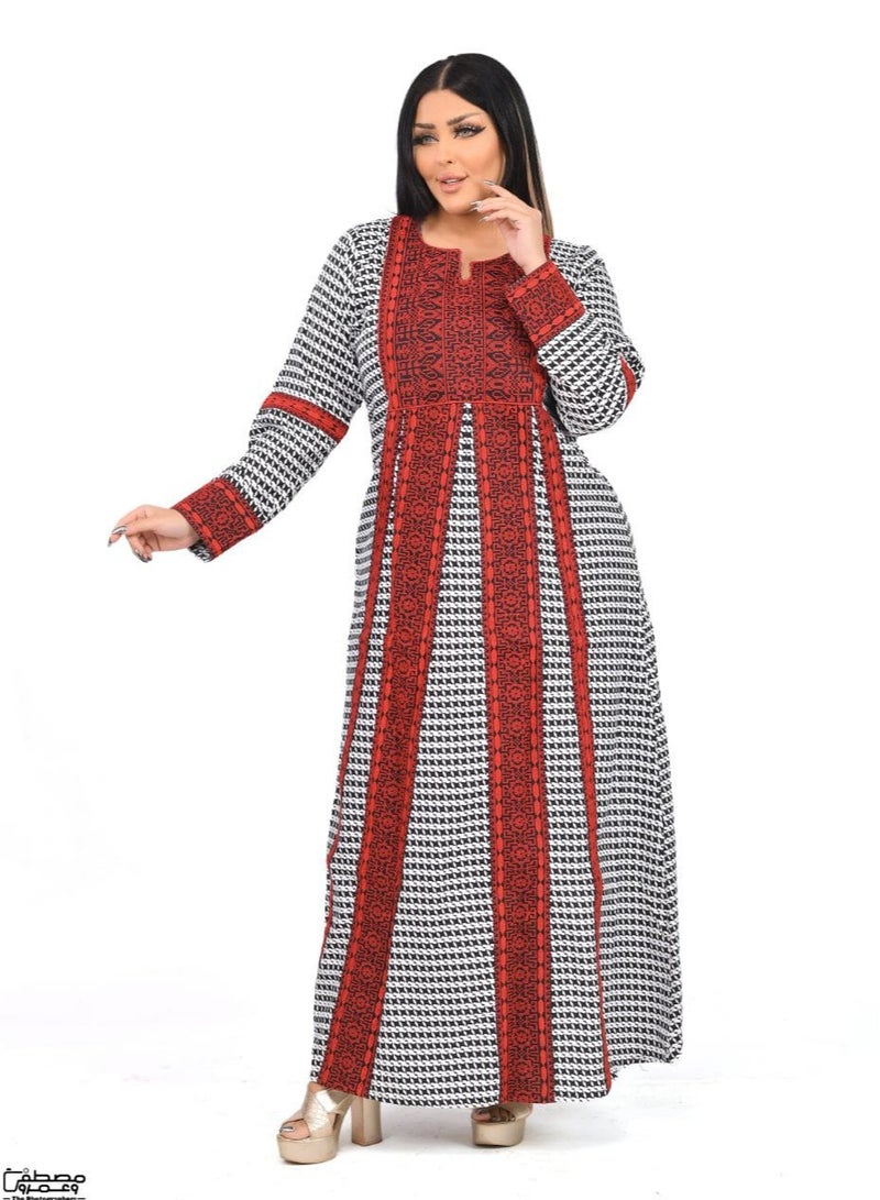 Brides A luxurious jalabiya with Jordanian embroidery A-308 - Image 3