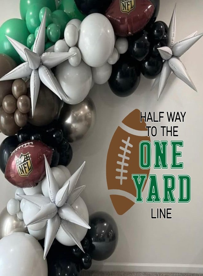 Capiont Football Half Way To The One Yard Line Decal - Football Theme 1/2 Birthday Party Decorations Supplies for Boys,Six Months Decorations for Balloon Arch (Football Green Black) - Image 2