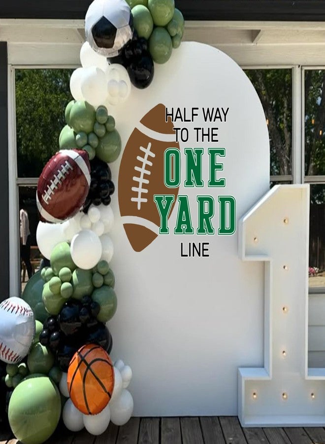 Capiont Football Half Way To The One Yard Line Decal - Football Theme 1/2 Birthday Party Decorations Supplies for Boys,Six Months Decorations for Balloon Arch (Football Green Black) - Image 1