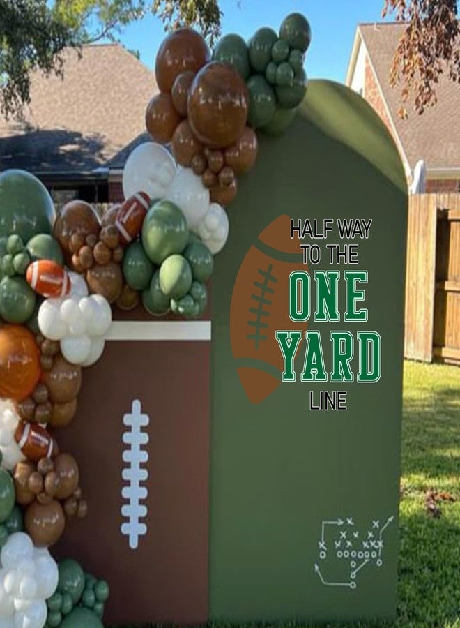 Capiont Football Half Way To The One Yard Line Decal - Football Theme 1/2 Birthday Party Decorations Supplies for Boys,Six Months Decorations for Balloon Arch (Football Green Black) - Image 3