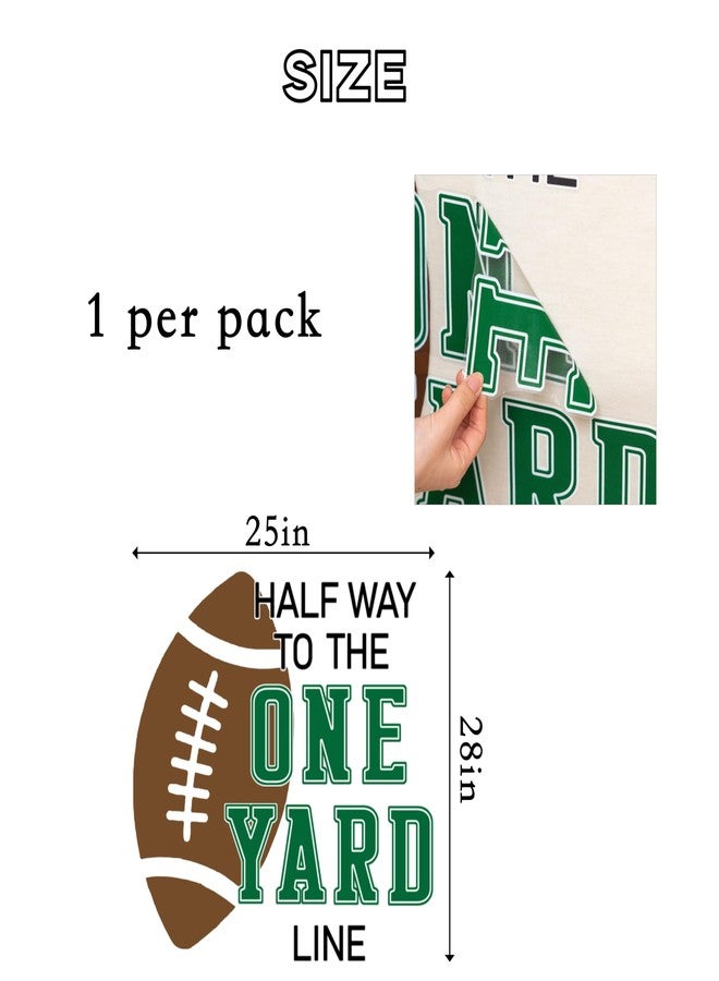 Capiont Football Half Way To The One Yard Line Decal - Football Theme 1/2 Birthday Party Decorations Supplies for Boys,Six Months Decorations for Balloon Arch (Football Green Black) - Image 5