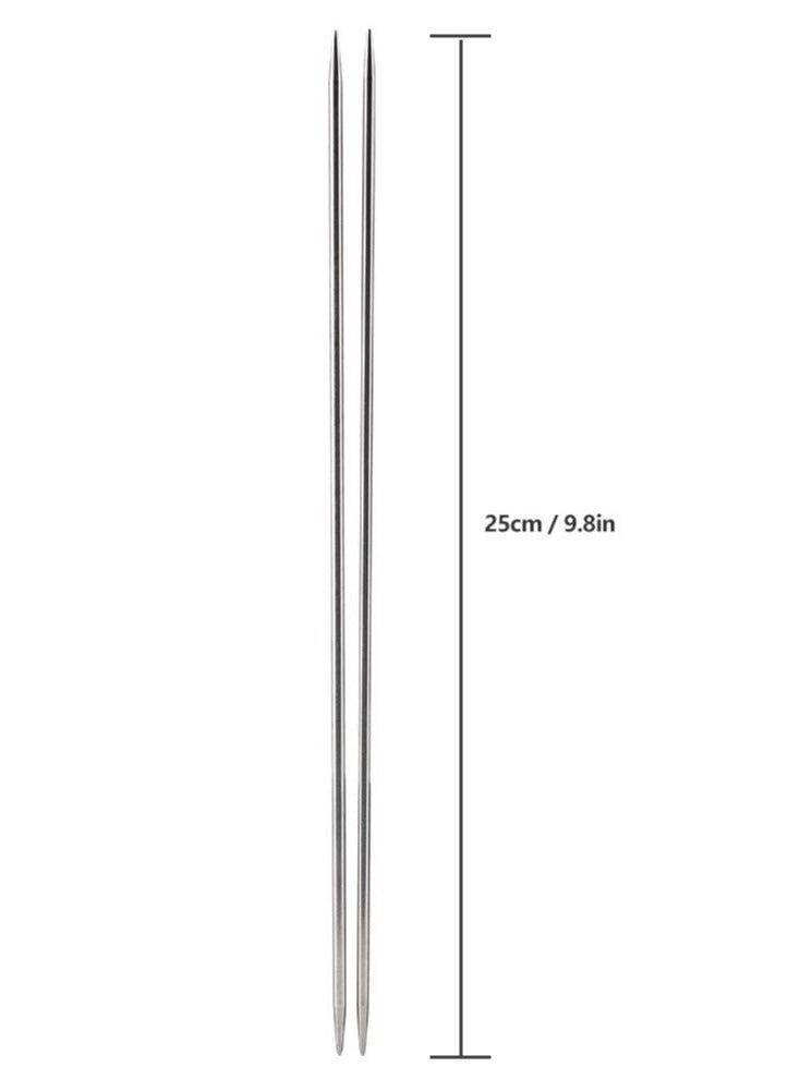 SYOSI Double Pointed Knitting Needles, 11 Sizes Stainless Steel Metal Knitting Needles Set, Beginners Straight Knitting Needles Double Pointed Knitting Needle Sets 9.8inche  - Image 5
