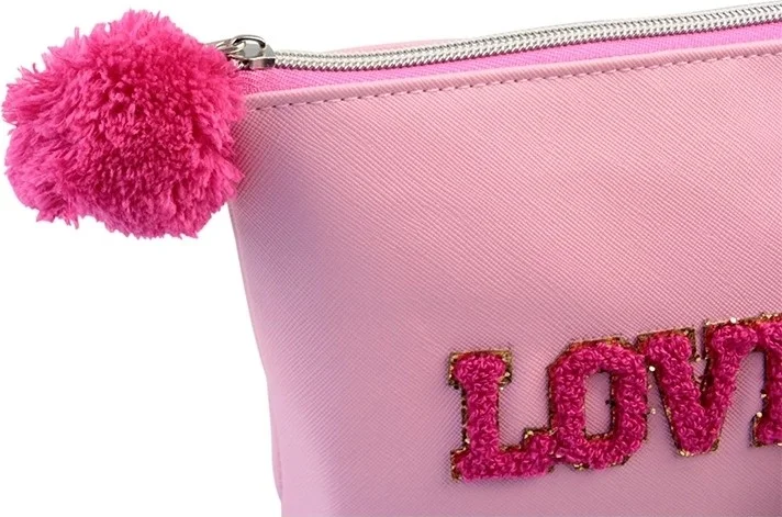Dolphin DLP-CPG-953 Pom Pom Zippered Makeup Bag