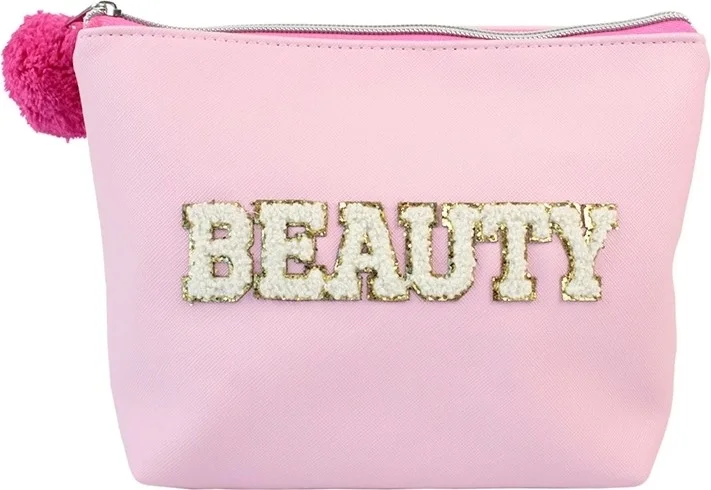 Dolphin DLP-CPG-953 Pom Pom Zippered Makeup Bag