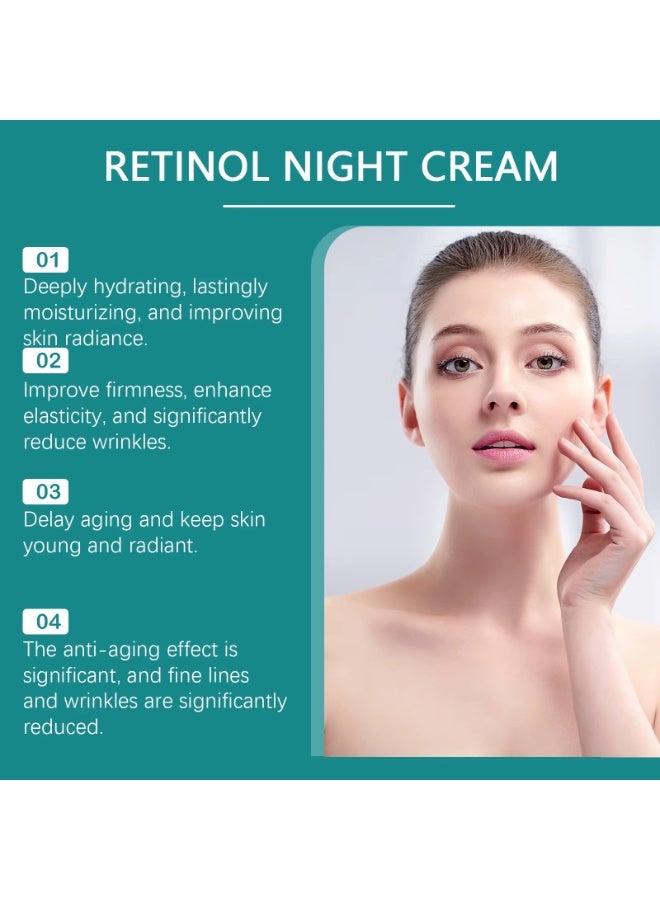 WEST MONTH Retinol Night Cream  with Vitamin C and Hyaluronic Acid, Anti-Aging Moisturizer for Firming, Lifting, Hydration, Wrinkle Care, Suitable for All Skin Types, 50g - Image 4