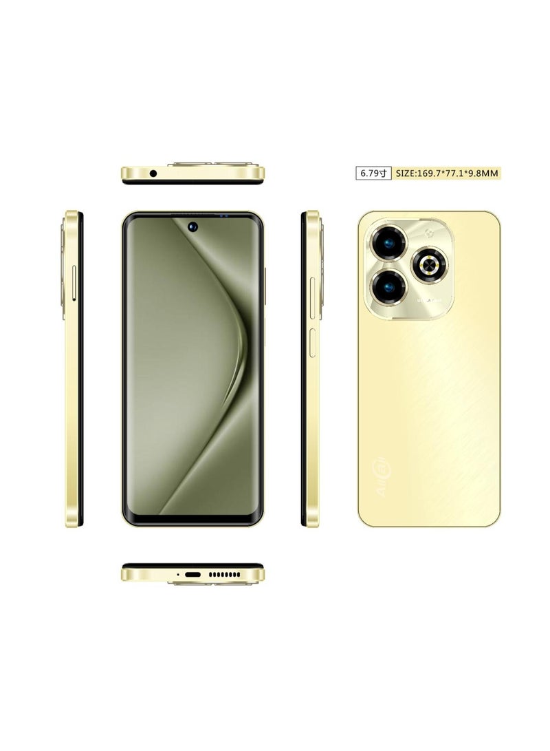 أول كول AllCall HERO 60C - ذاكرة الوصول العشوائي: (2+10) 12 جيجابايت + ذاكرة القراءة فقط: 64 جيجابايت، 6.8 بوصة 720*1640 IPS HD+، بطارية 5160 مللي أمبير، ذهبي لامع