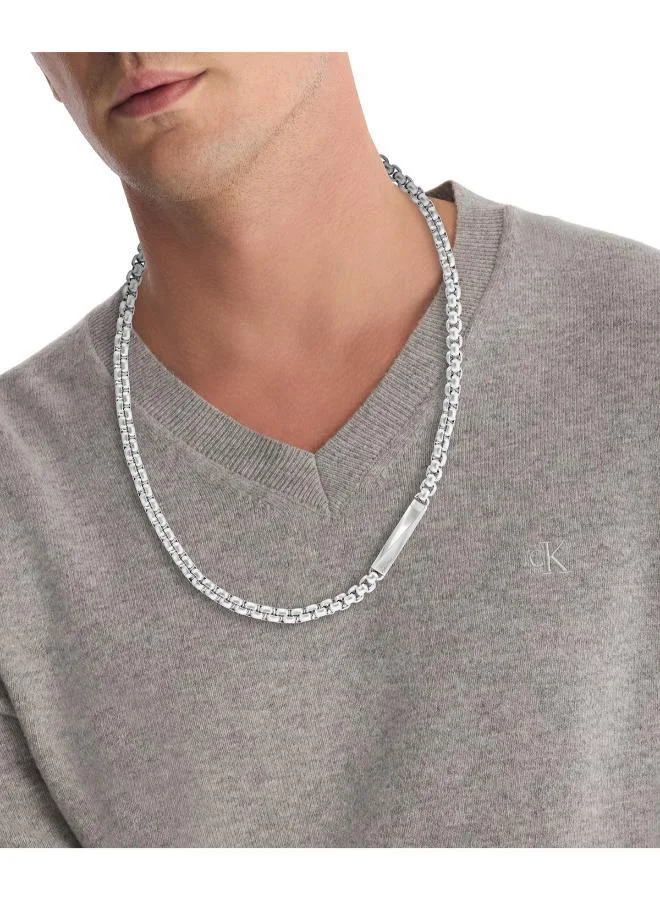 CALVIN KLEIN  Iconic Id Collection Chain Necklace For Men In Stainless Steel - 35100054 for Men | Best Price UAE