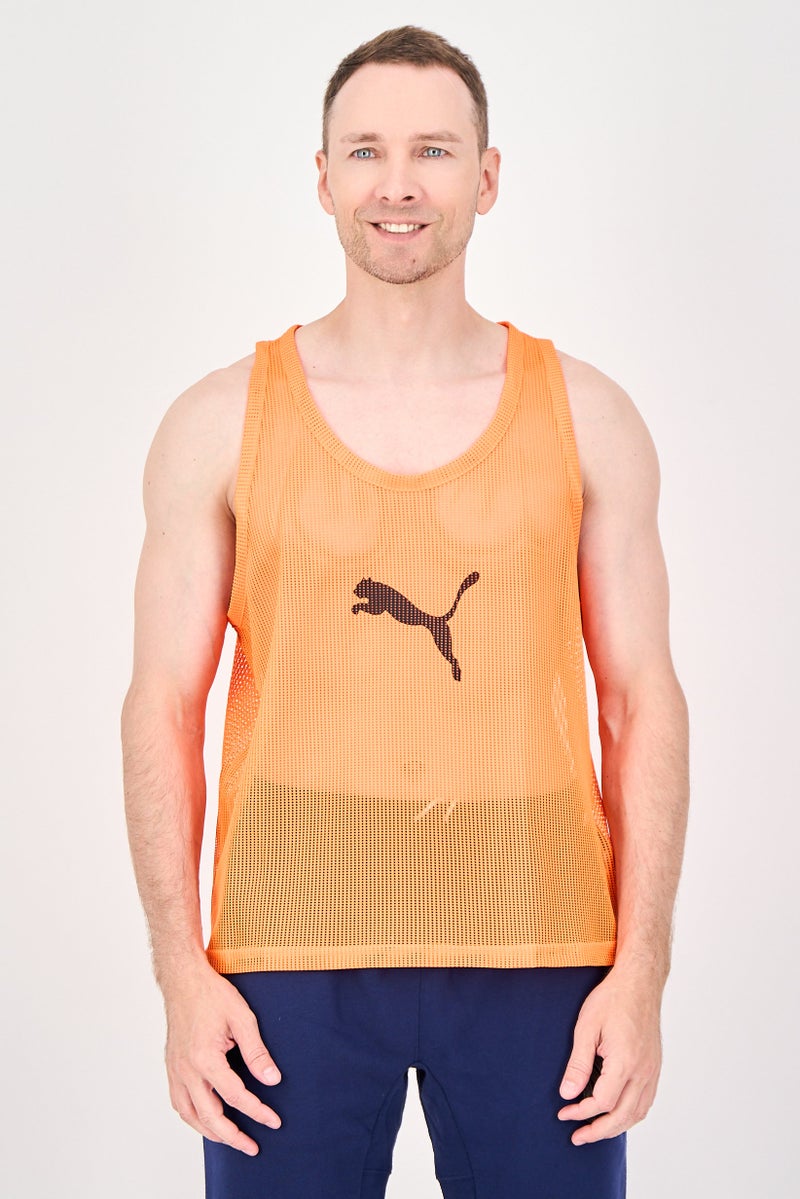 PUMA Men Sportswear Fit Sleeveless Training Vest, Neon Orange - Image 1