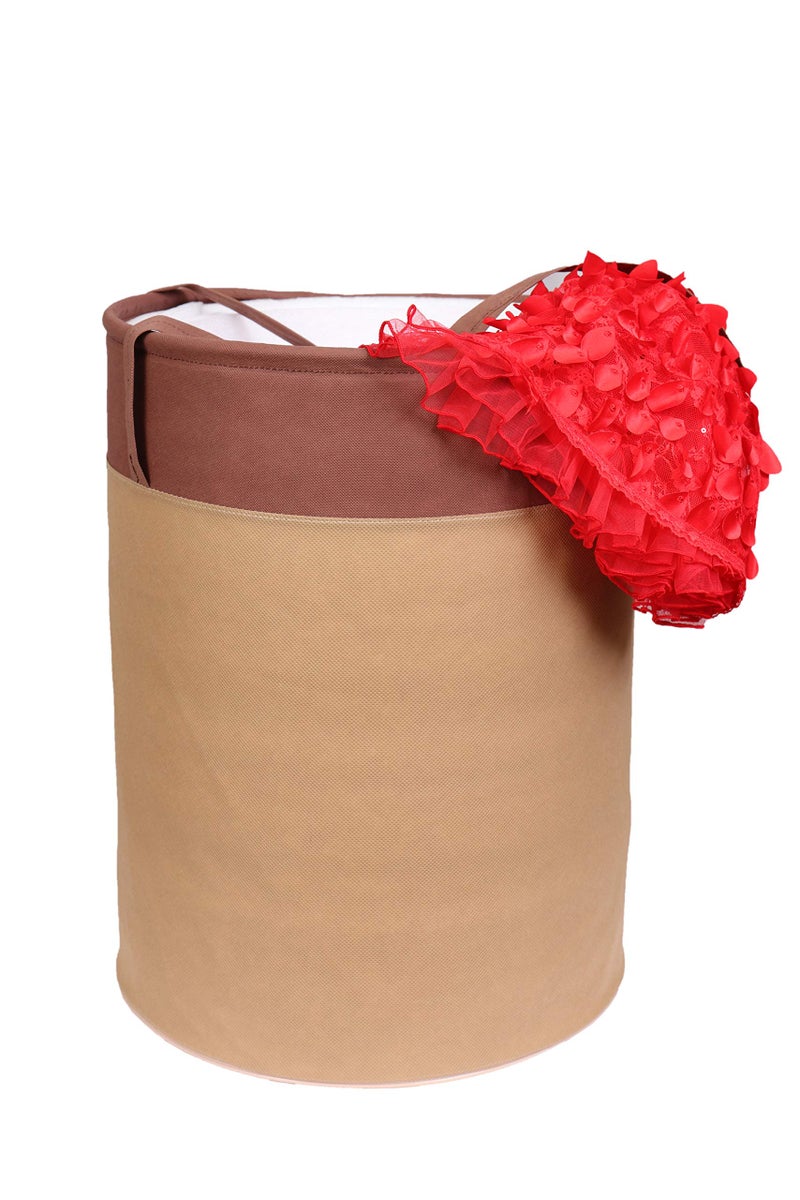 MBW Laundry Bags, Storage Organizer, Basket, Bag I Pack of 1, Biscuit & Brown(Polyethylene) - Image 1