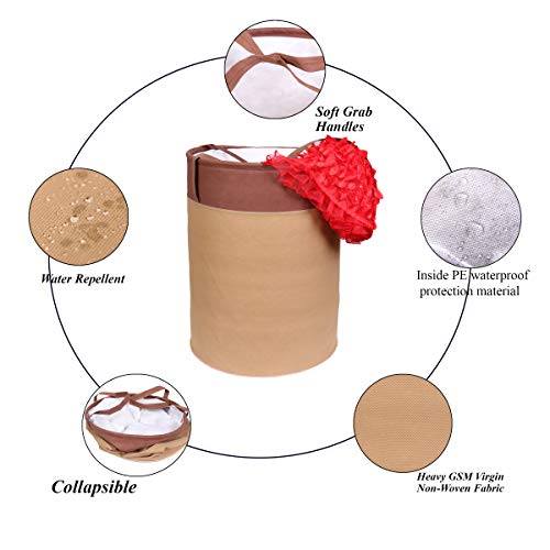 MBW Laundry Bags, Storage Organizer, Basket, Bag I Pack of 1, Biscuit & Brown(Polyethylene) - Image 2